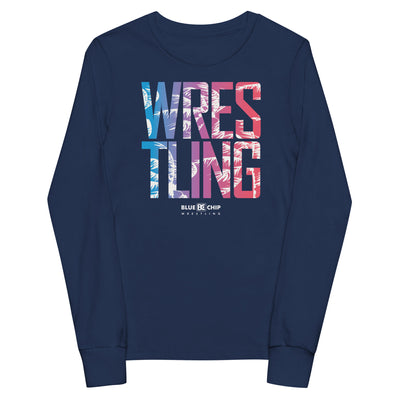 Wrestling Tropical Escape Youth Long Sleeved T-Shirt